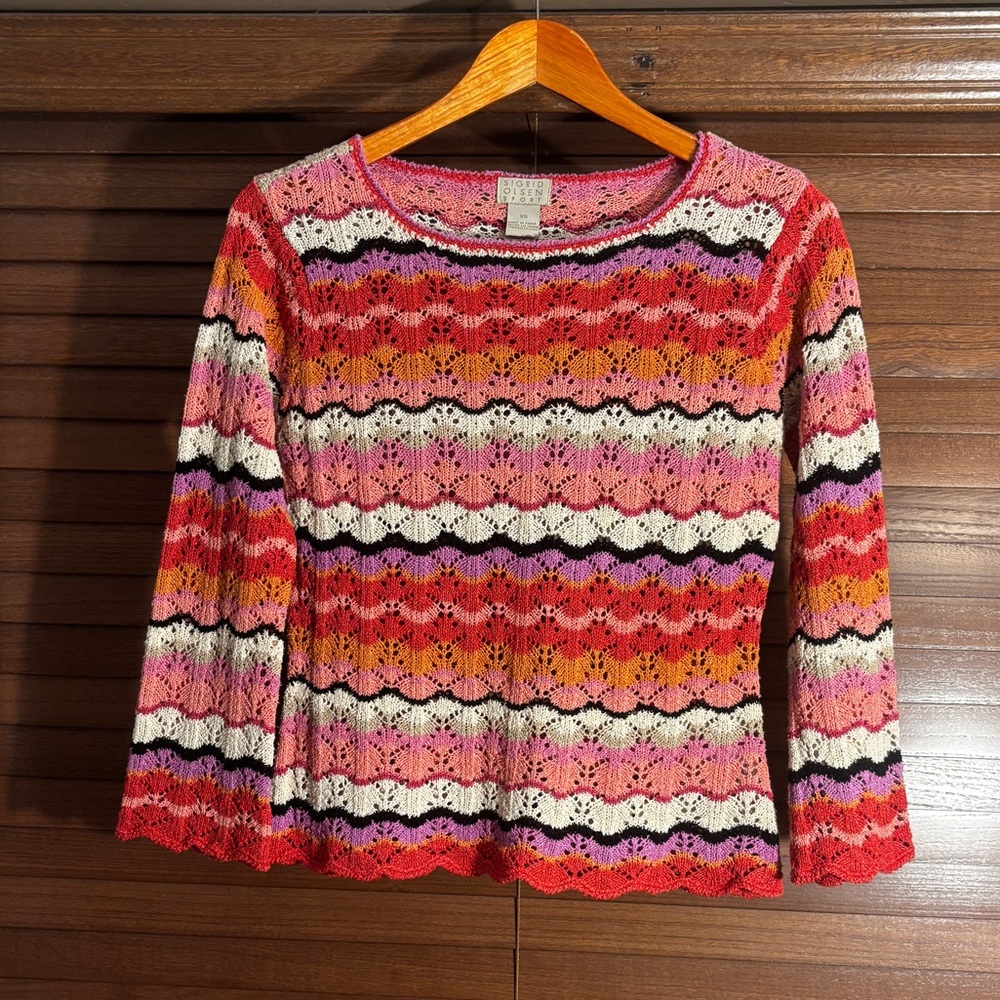 Sigrid Olsen Vintage Crochet Sweater